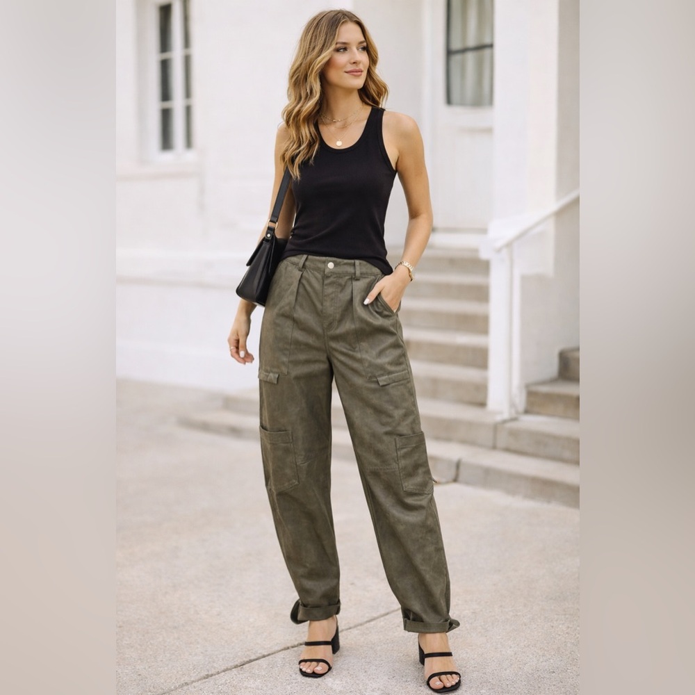 Fashion Nova Olive Women's Cargo Trousers